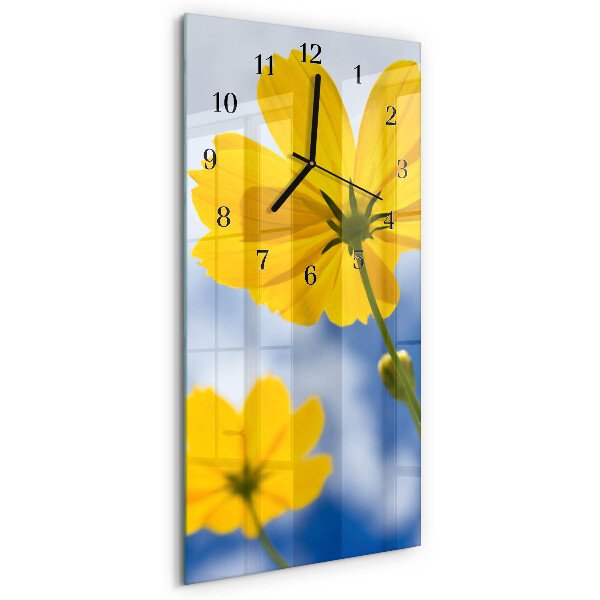 Glass clock vertical Flower