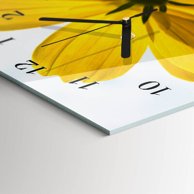 Glass clock vertical Flower