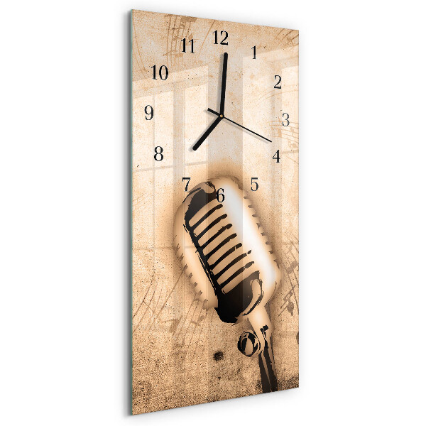 Modern vertical wall clock Microphone