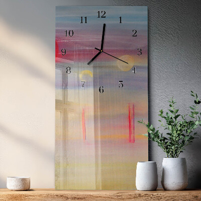 Glass wall clock vertical Pattern