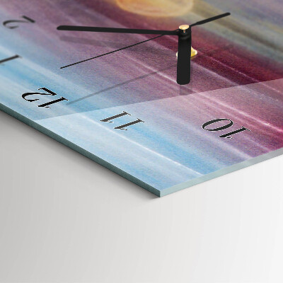 Glass wall clock vertical Pattern