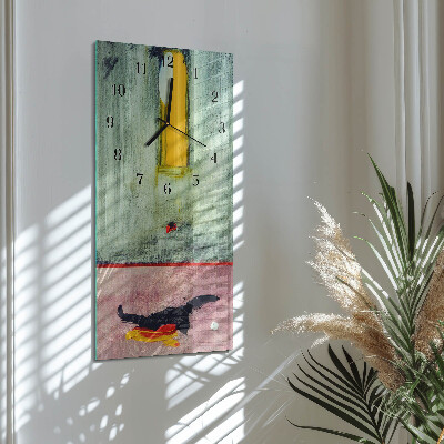 Vertical wall clock Colorful pattern