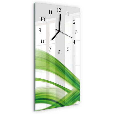 Glass wall clock vertical Abstract wave