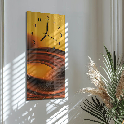 Vertical rectangular wall clock Abstraction