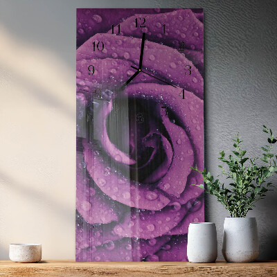 Vertical wall clock Rose