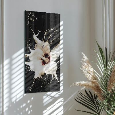Vertical rectangular wall clock Flower
