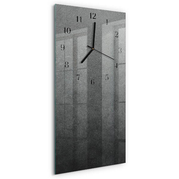 Glass wall clock vertical Marble wall