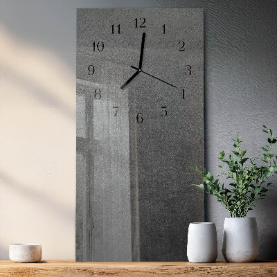 Glass wall clock vertical Marble wall
