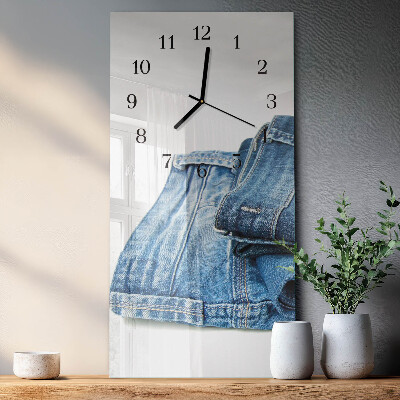 Glass clock vertical Jeans