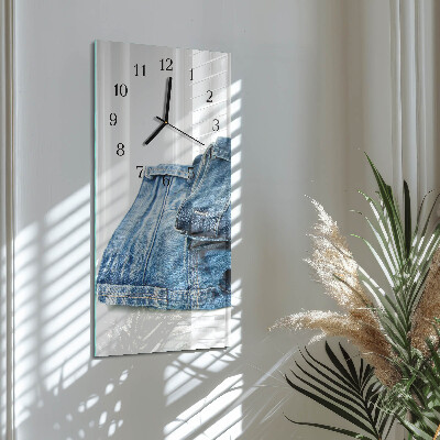 Glass clock vertical Jeans
