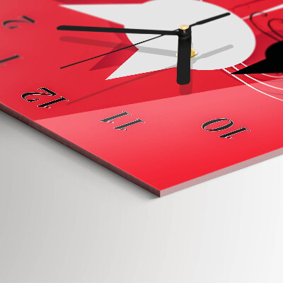 Glass wall clock vertical Cats