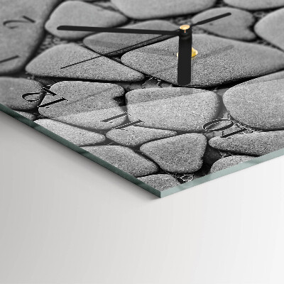 Glass wall clock vertical Stones