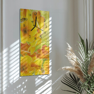Modern vertical wall clock Flowers