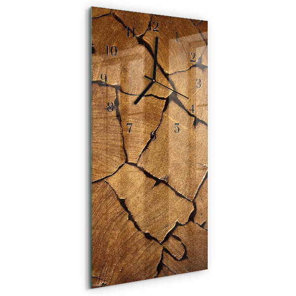 Vertical wall clock Wooden pattern