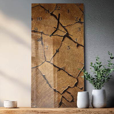 Vertical wall clock Wooden pattern