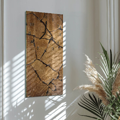 Vertical wall clock Wooden pattern