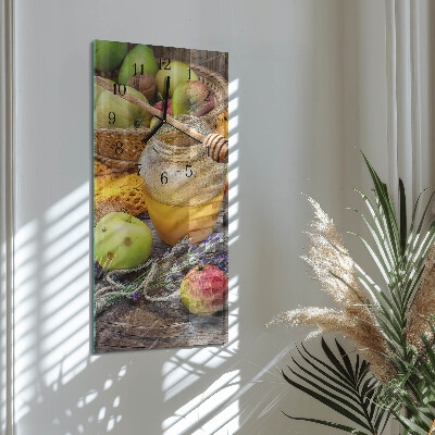 Glass clock vertical Autumn table
