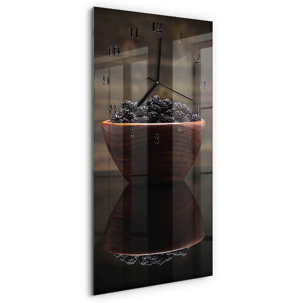Glass clock vertical Blackberries