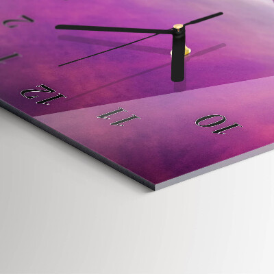 Glass wall clock vertical Lavender field