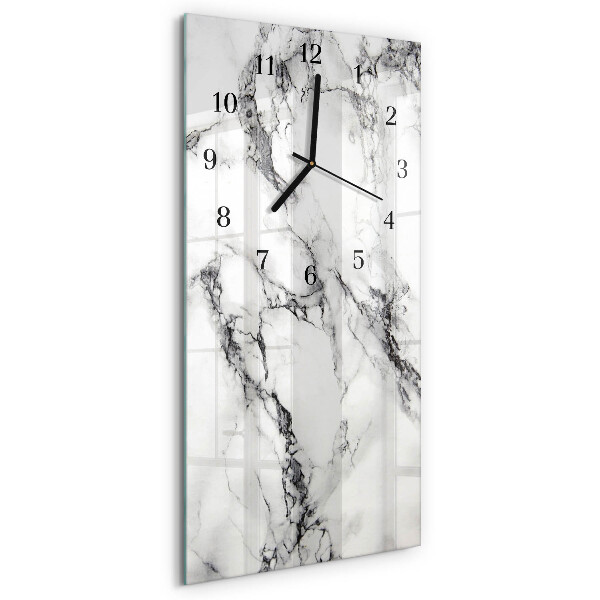 Glass clock vertical Marble