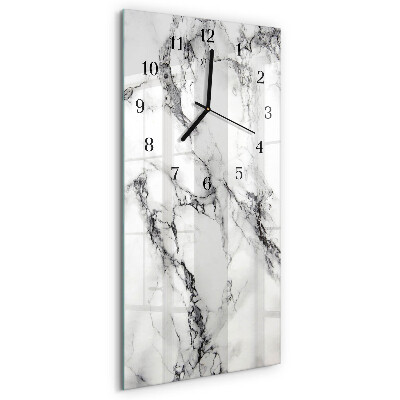 Glass clock vertical Marble