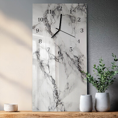 Glass clock vertical Marble