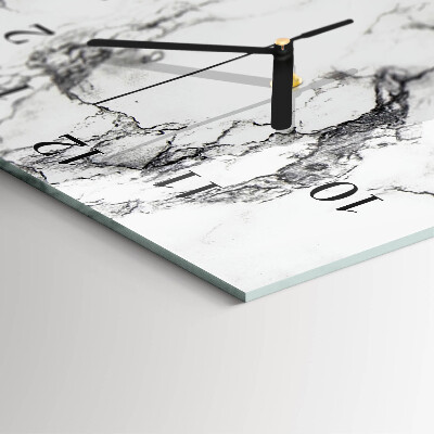 Glass clock vertical Marble