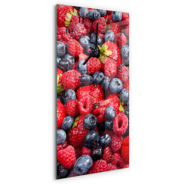 Glass clock vertical Berry mix