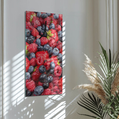 Glass clock vertical Berry mix