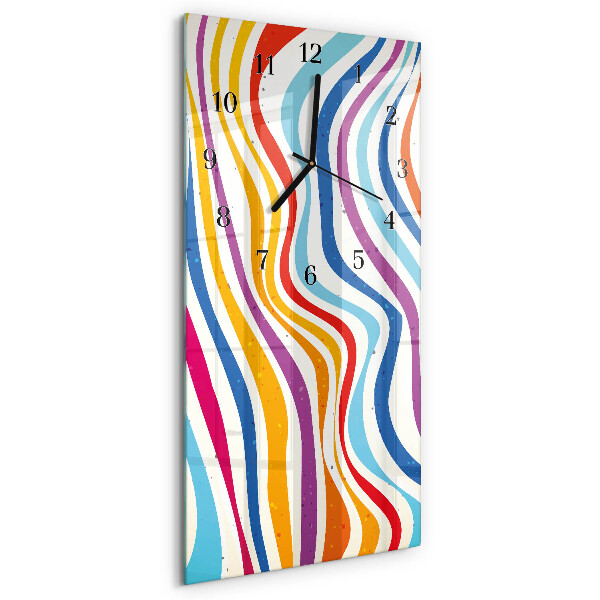 Vertical rectangular wall clock Waves