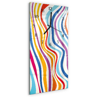 Vertical rectangular wall clock Waves