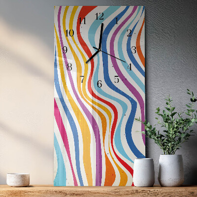 Vertical rectangular wall clock Waves