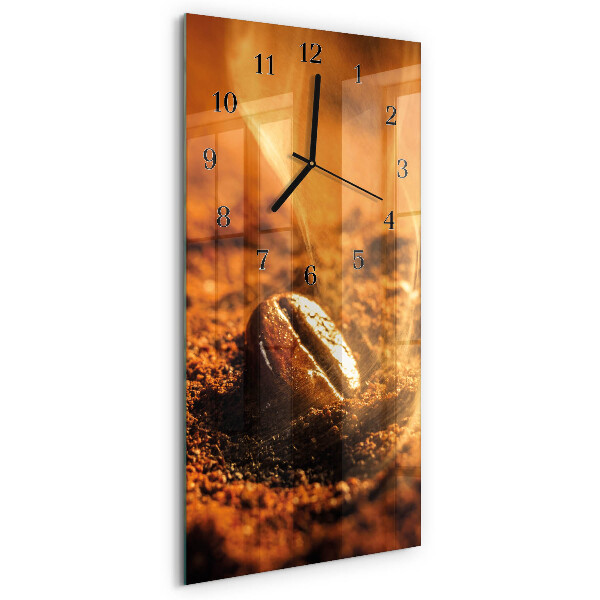 Glass clock vertical Caffeine beans