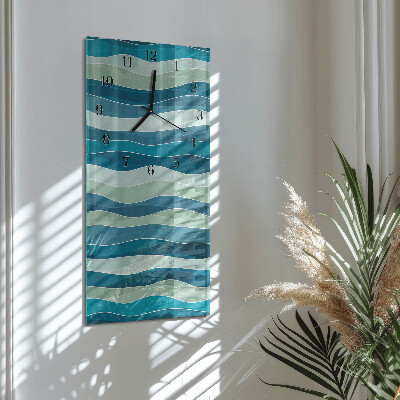 Glass clock vertical Waves