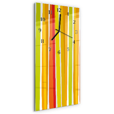 Glass wall clock vertical Stripes