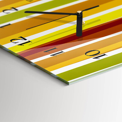 Glass wall clock vertical Stripes