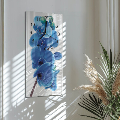 Glass clock vertical Orchid