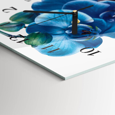 Glass clock vertical Orchid