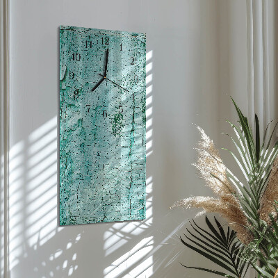 Glass wall clock vertical Bark