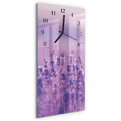 Modern vertical wall clock Lavender