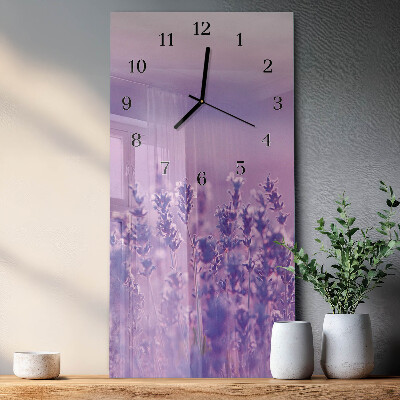 Modern vertical wall clock Lavender