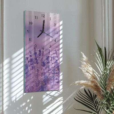 Modern vertical wall clock Lavender