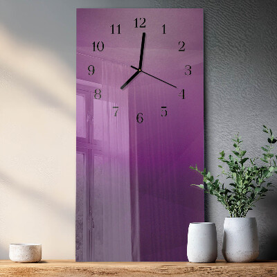 Glass wall clock vertical Material