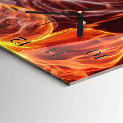Vertical wall clock Fire flowers