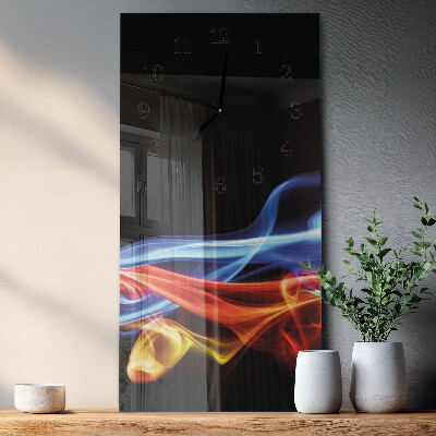 Modern vertical wall clock Abstract smoke