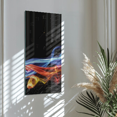 Modern vertical wall clock Abstract smoke