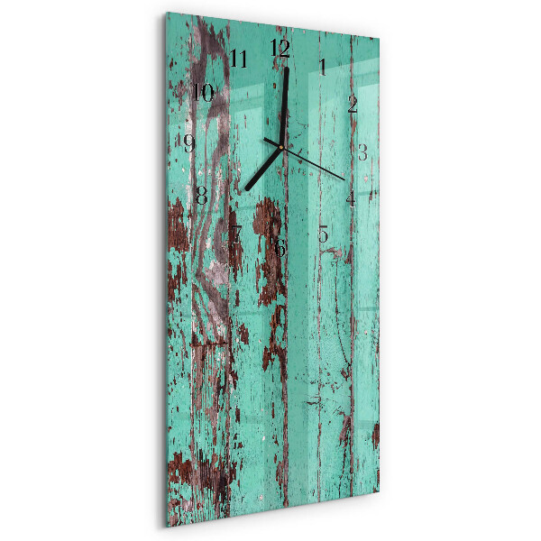 Glass clock vertical Wooden wall