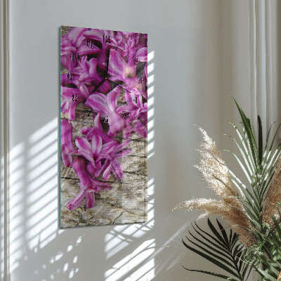 Vertical wall clock Flowers