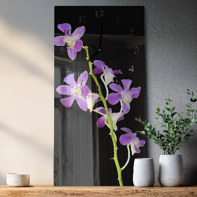 Modern vertical wall clock Flowers
