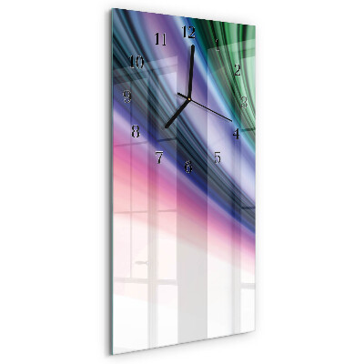 Glass wall clock vertical Abstract lines